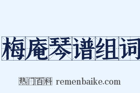 梅庵琴谱组词是什么意思的图片